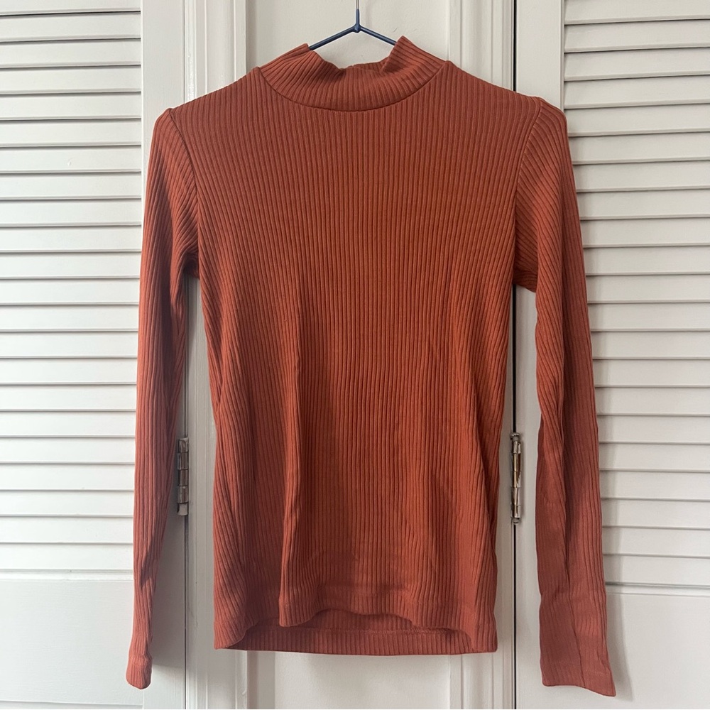 Uniqlo Coral Mock Neck Sweater